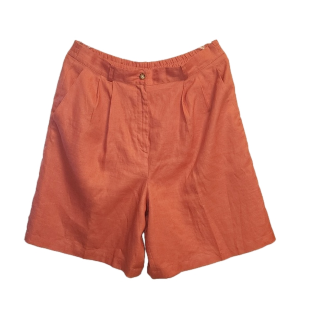NWOT Talbots Pink Linen Pleated Shorts. Size 12.